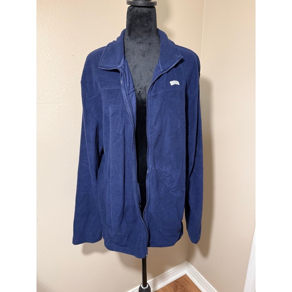 Ocean Coast Mens Navy Blue Full Zip Fleece Jacket Soft Outdoor Layering Large